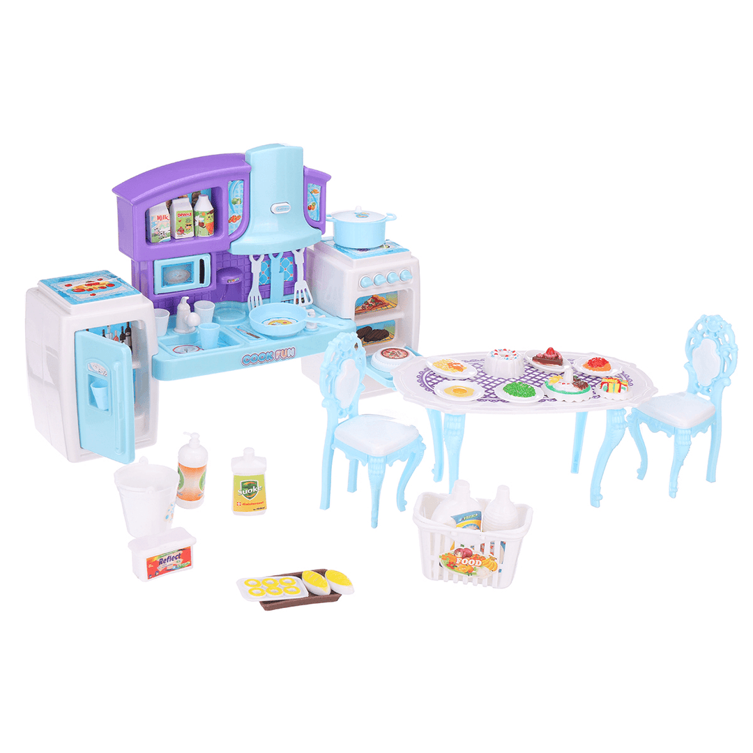 Children'S Kitchen Toy Set with Light Sound Simulation DIY Cooking Meal Kitchenware Combination Children'S Toys Gifts