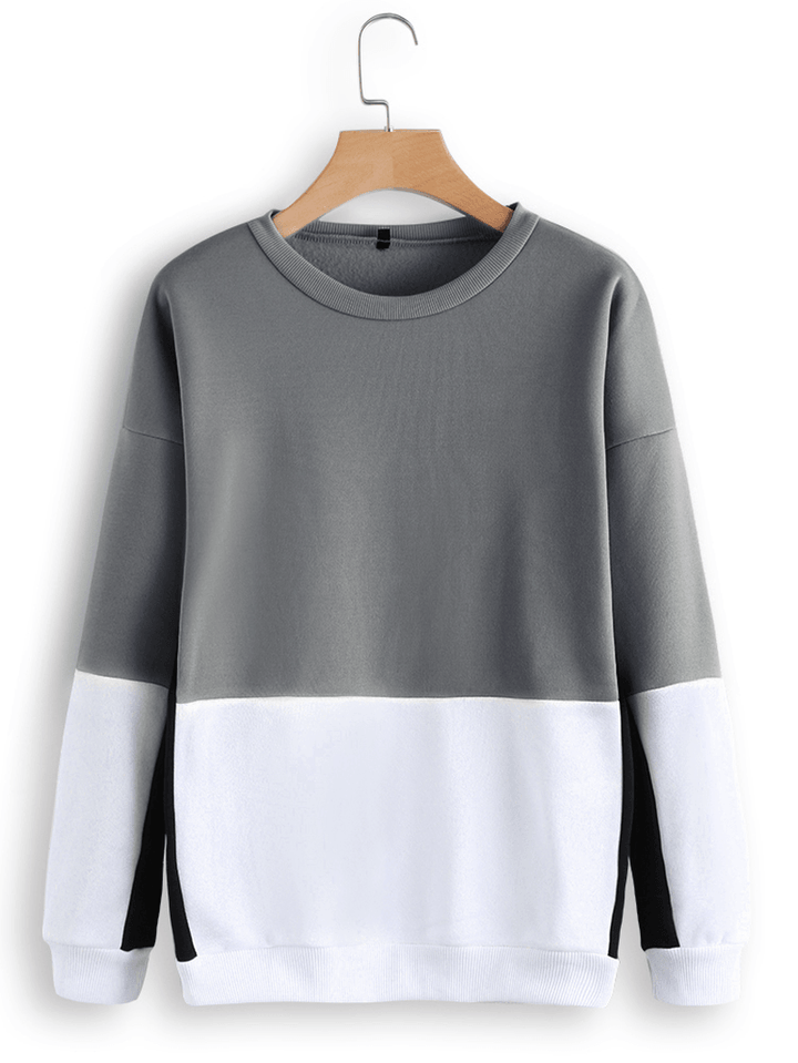 Patchwork Crew Neck Sweatshirt - MRSLM