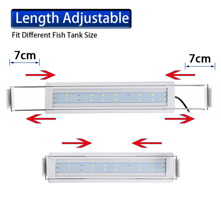 3/5/7/9W Fish Tank Light 220V LED Energy-Saving Blue+White Light Line Switch