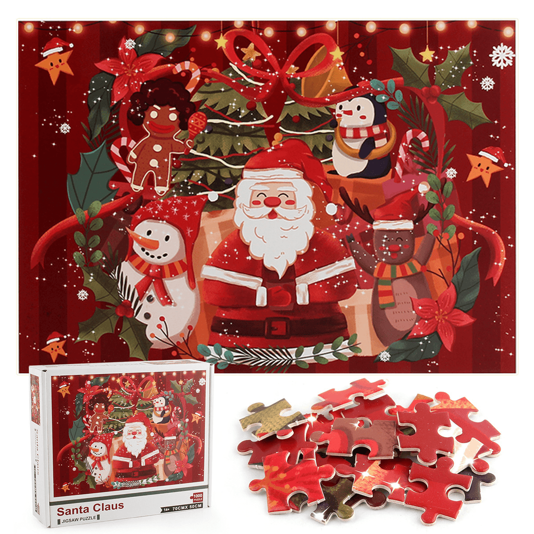 1000Pcs Christmas Santa Snowman Elk Jigsaw Puzzle Children Adult Jigsaw Toy for Child Christmas Gift