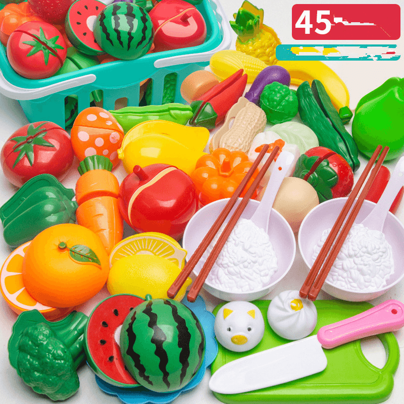 Children'S Cut Fruit and Vegetable Cake Pizza Cut Happy House Boys and Girls Kitchen Table Toy Set