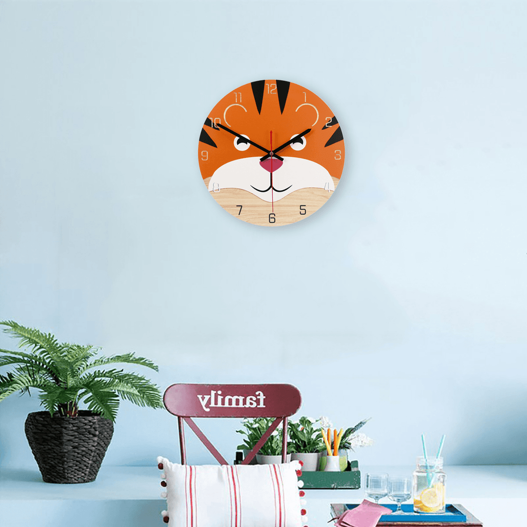 28Cm Animal Mute round Wall Clock Modern Home Living Room Kitchen Watch Decor