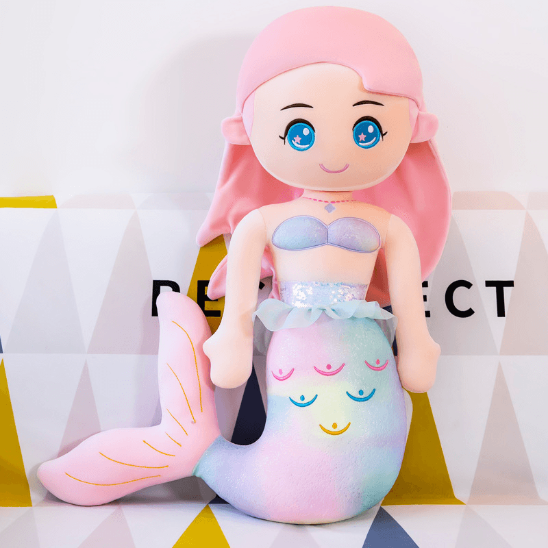 Mermaid Doll Cute Girl Heart Plush Toy Sea Animal Sleep with Comfort Pillow Doll