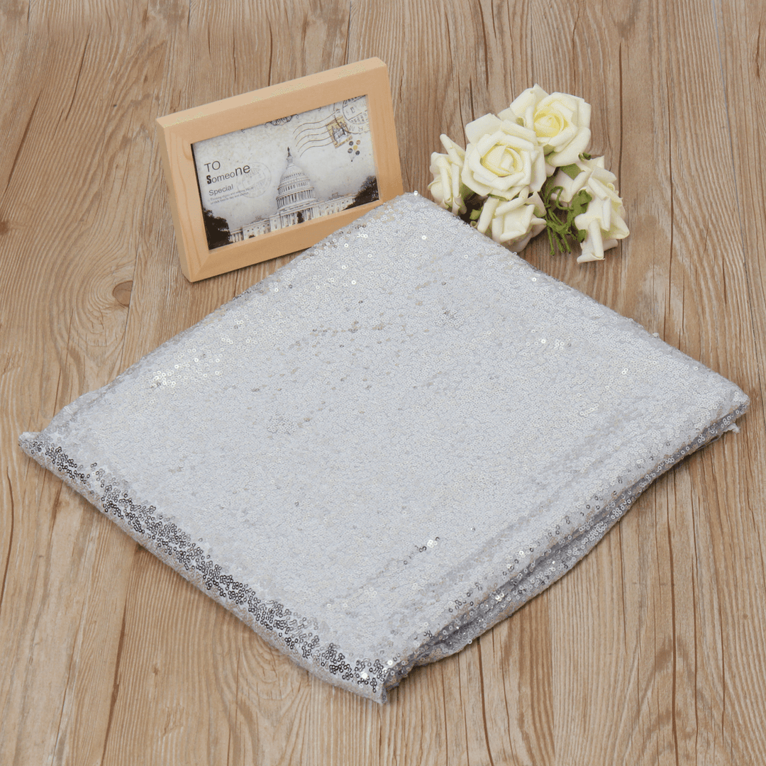 300X130Cm Sparkle Sequin Table Cloth Curtain for Valentine'S Day Weeding Decorations