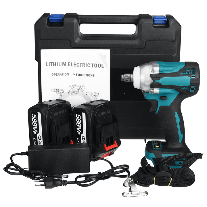 4 Speed Cordless Electric Impact Wrench 4000Rpm Brushless Rechargeable Torque Wrench Socket Power Tool 1/2 X588Vf Battery - MRSLM