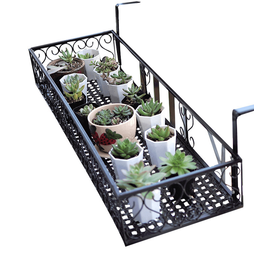 Flower Pot Stand Rack-Mounted Balcony Wrought Iron Hanging for Home