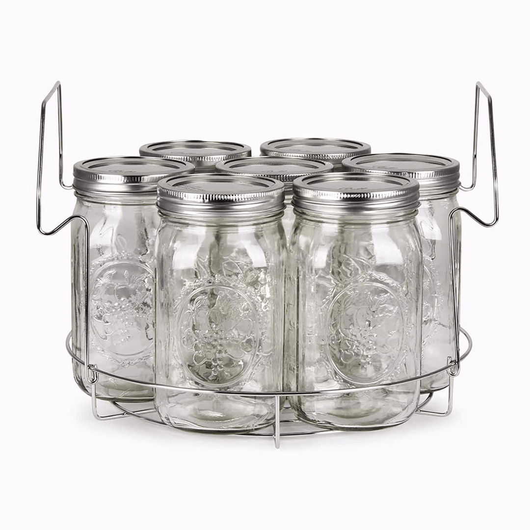 304 Stainless Steel Can Storage Organizer Can Storage Rack round Draining Rack Canning Jar Lifting Tool Kit Canning Jar Tongs