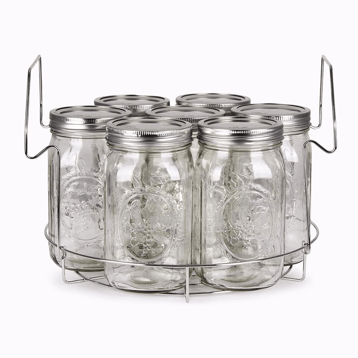 304 Stainless Steel Can Storage Organizer Can Storage Rack round Draining Rack Canning Jar Lifting Tool Kit Canning Jar Tongs