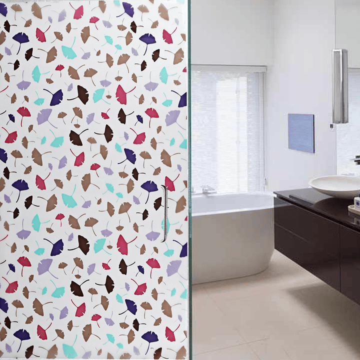 3D PVC Waterproof Glass Sticker UV Blocking Window Film Decor Privacy Static Cling for Bath Decor - MRSLM