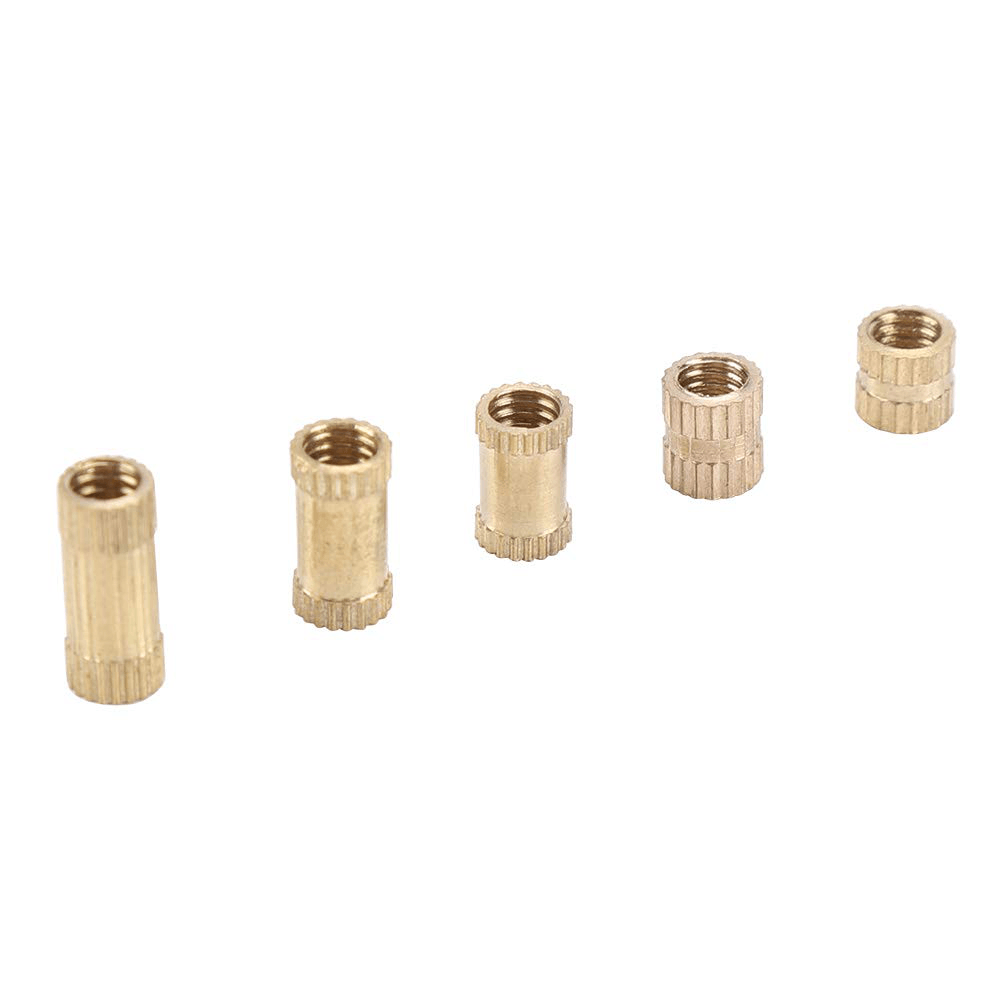 Suleve M4BN1 170Pcs M4 Brass Cylinder Knurled Nut Threaded round Insert Embedded Nuts Assortment Set