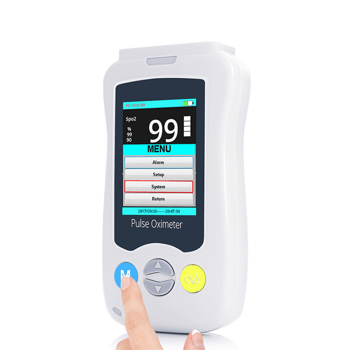 BOXYM Handheld Pulse Oximeter Finger Clip HD LCD Display Brightness Adjustment Pulse Oximetry Monitor