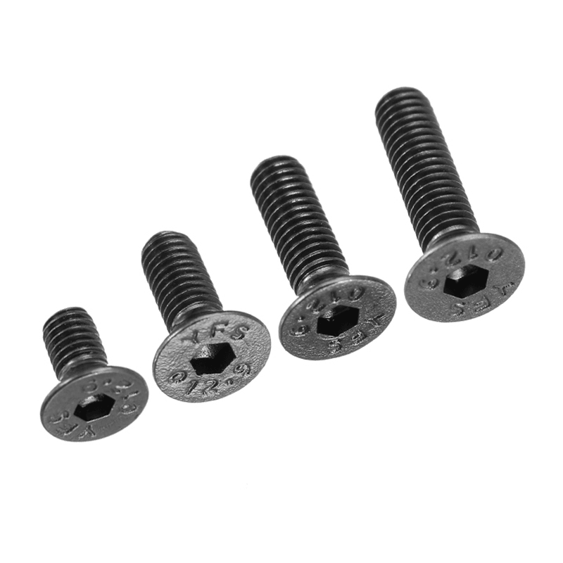 Suleve™ M3ASH4 10Pcs M3 Hex Countersunk Flat Head Screws Alloy Steel Titanium Plated 12.9 Grade