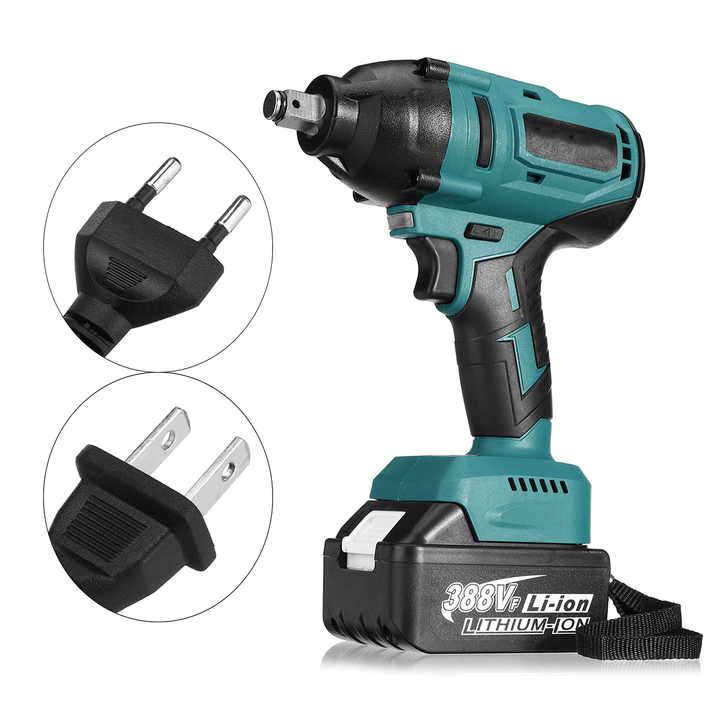 350N.M 2.4Ah 800W Brushless Electric Impact Wrench 3/4-Inch Socket Wrench W/ None/1Pc/2Pcs Battery