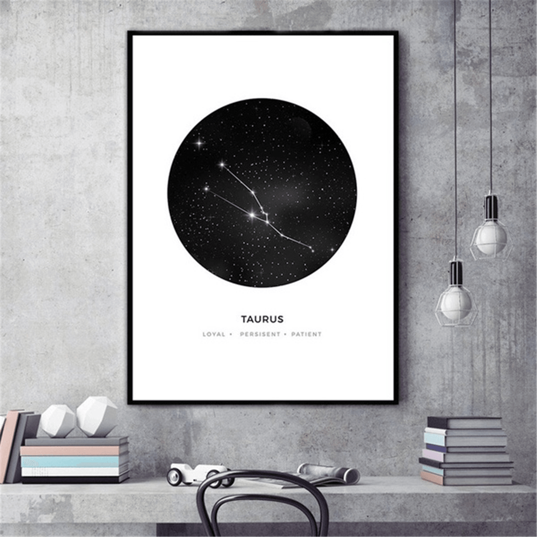 30X40Cm Constellation Art Canvas Posters Geometric Astrology Painting Wall Paper - MRSLM