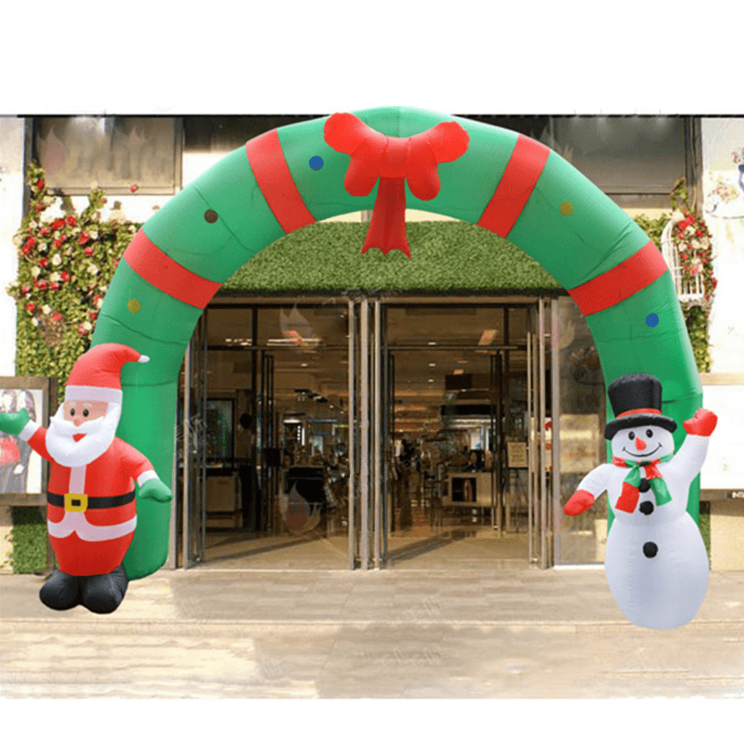 250Cm Huge Inflatable Christmas Arch Archwaysanta Snowman Indoor Outdoor Decorations