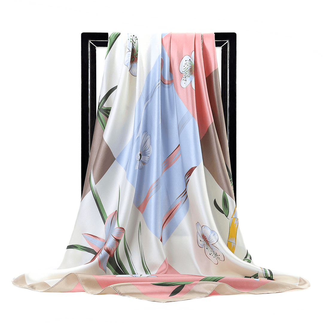 European and American New Silk 90Cm Square Ladies Scarf