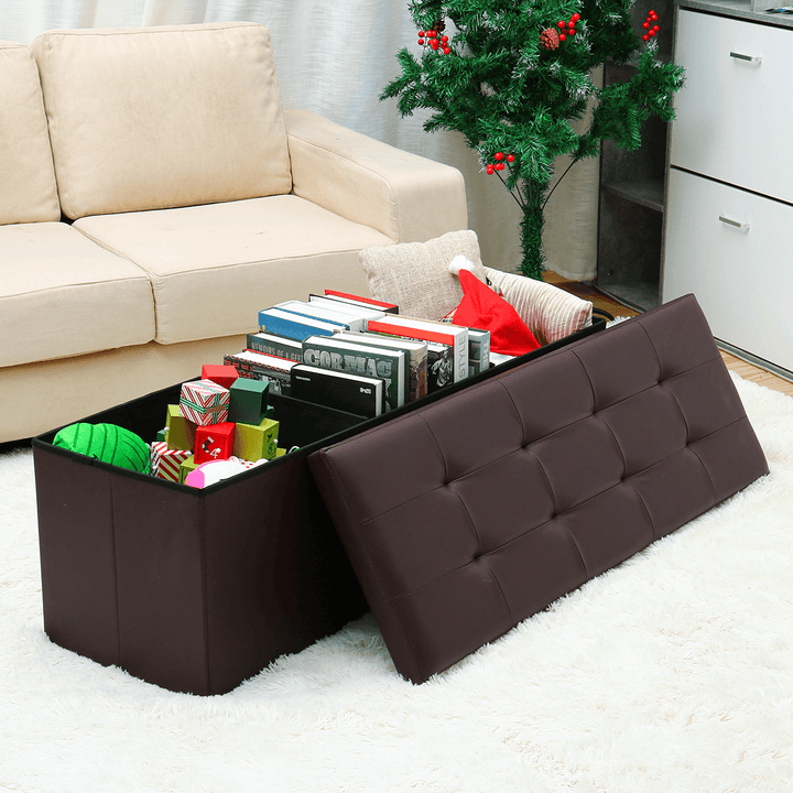 Multifunctional Storage Stool Leather Sofa Ottoman Bench Footrest Box Seat Footstool Square Chair Home Office Furniture