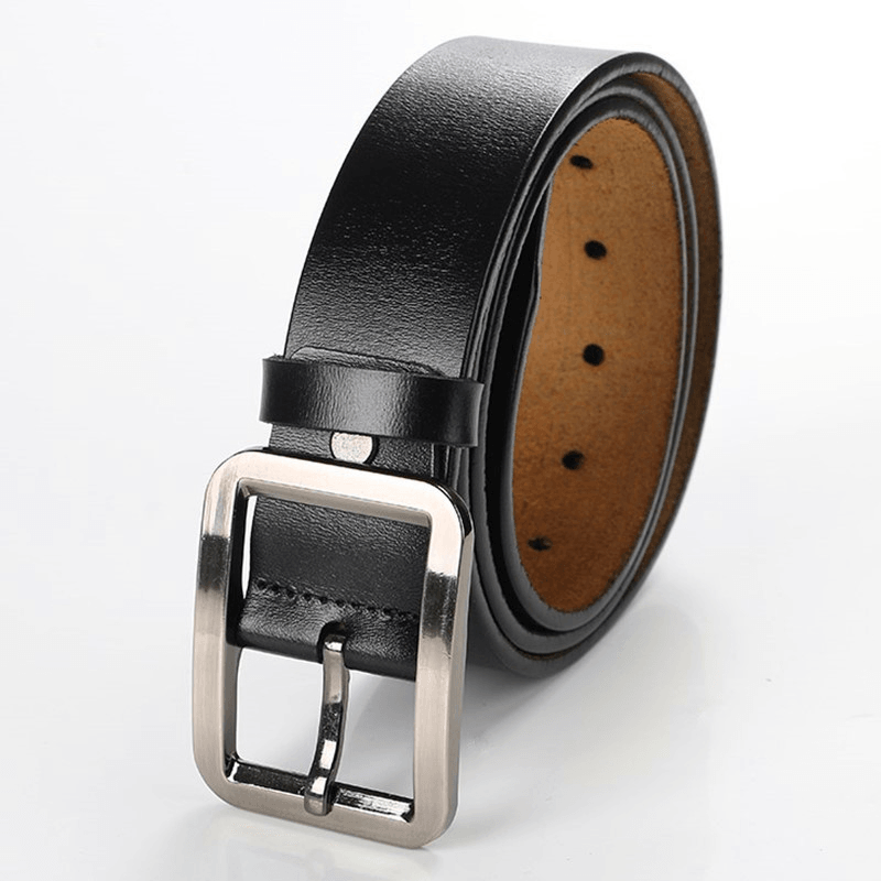 Men'S Explosive Leather Simple Retro Pin Buckle Belt