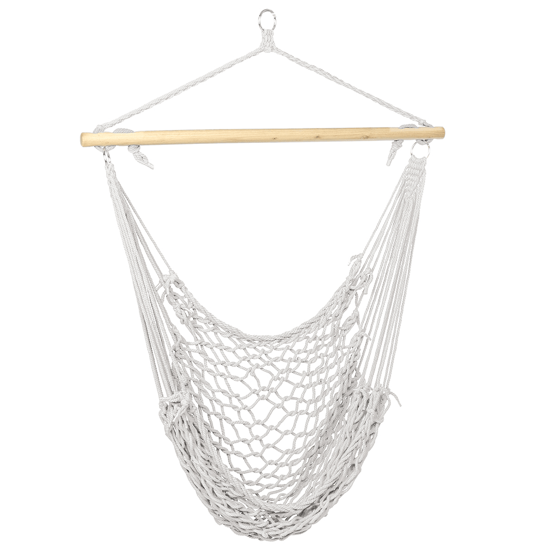 Hammock Chair Swing Hanging Rope Seat Net Chair Tree Outdoor Patio Indoor 200Kg - MRSLM