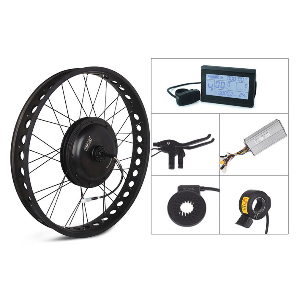 26Inch 500W Front Wheel Hub Motor Set with PAS Sensor Brake Throttle LCD Display Controller E-Bike Conversion Kit