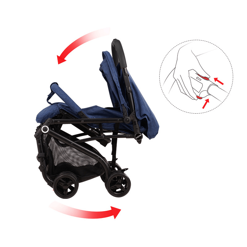 Foldable Portable Baby Stroller with Shock Absorbers Can Dide or Lie Down, Lightweight Kids Pushchairs for 0-3 Years Old Toddles