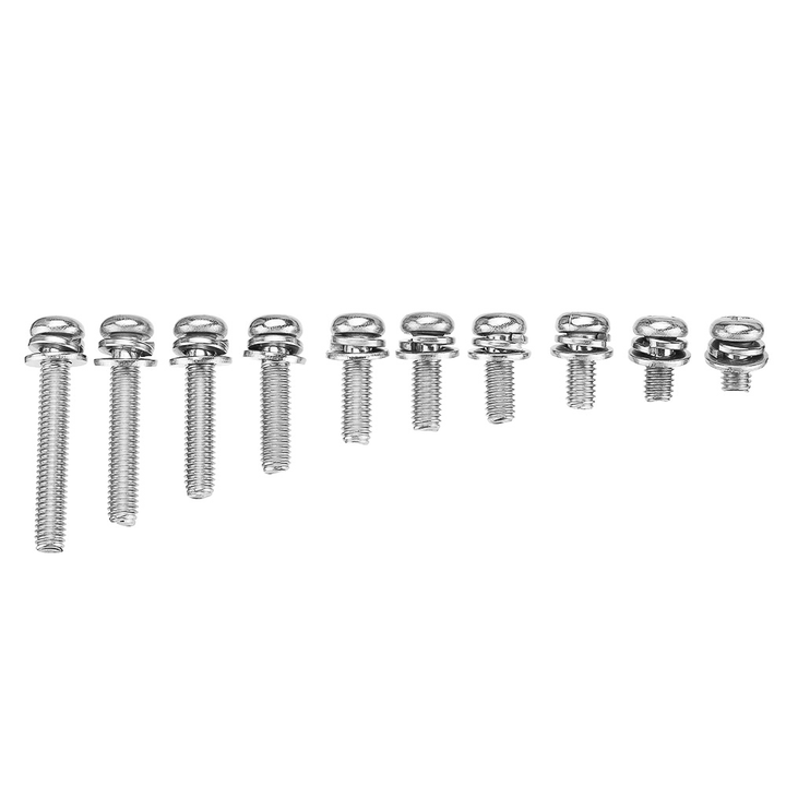 Suleve‚Ñ¢ M6SP1 50Pcs M6 Stainless Steel 10-40Mm Phillips Pan Head Machine Screw Washer Bolt Asortment