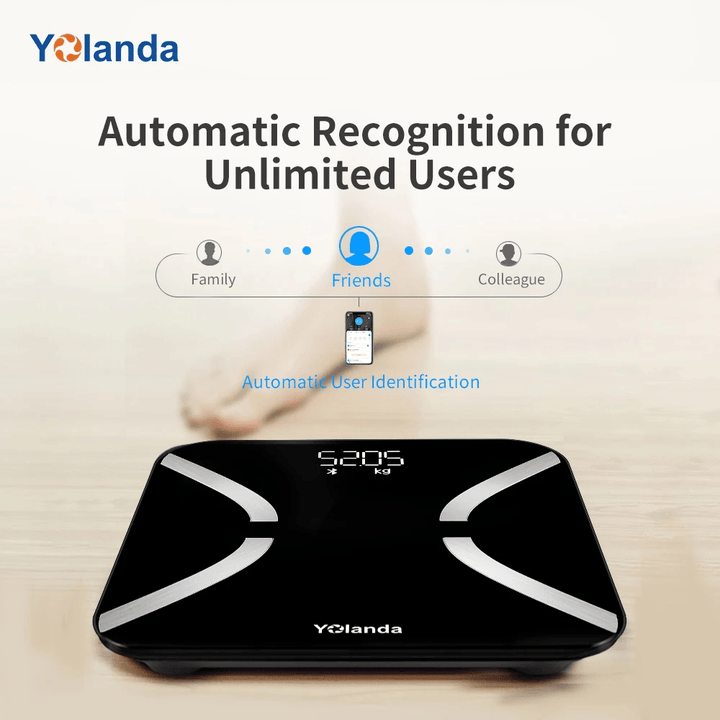 Yolanda CS20M Digital Weight Scale Bathroom Bluetooth Body Fat Scale Household Electronic Floor Scales