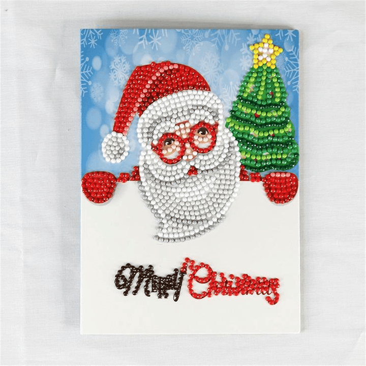 5D DIY Diamond Painting Christmas Greeting Card Cross Stitch Embroidery Mosaic Holiday Decor