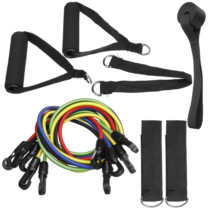 11PCS 30LBS Yoga Resistance Bands Set Home Workout Fitness Training Tubes Indoor Exercise Tools