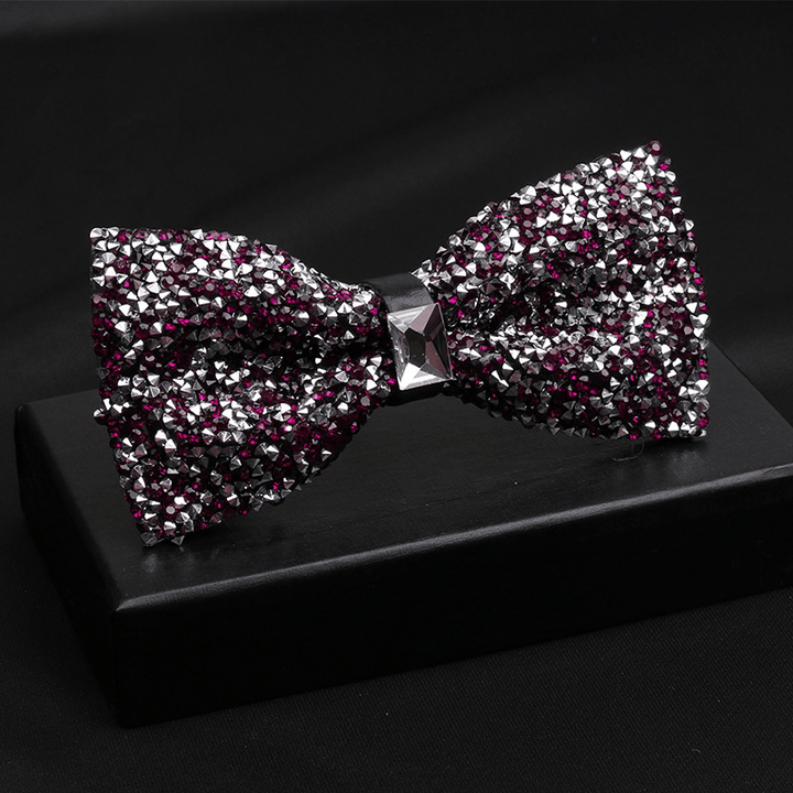 Fashionable Men'S Shiny Diamond Bow Tie