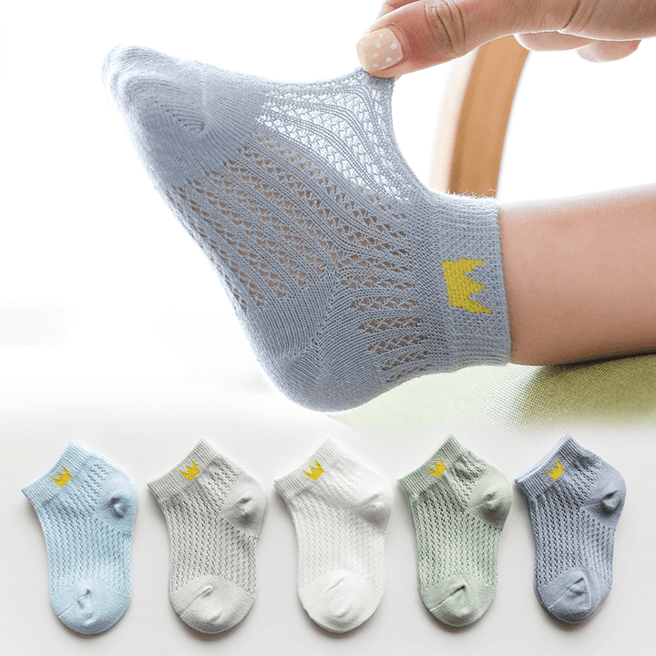 5 Pairs of Children Socks Crown Male Treasure