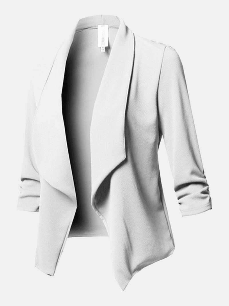 Women Solid Color Shawl Collar Elegant Blazers - MRSLM