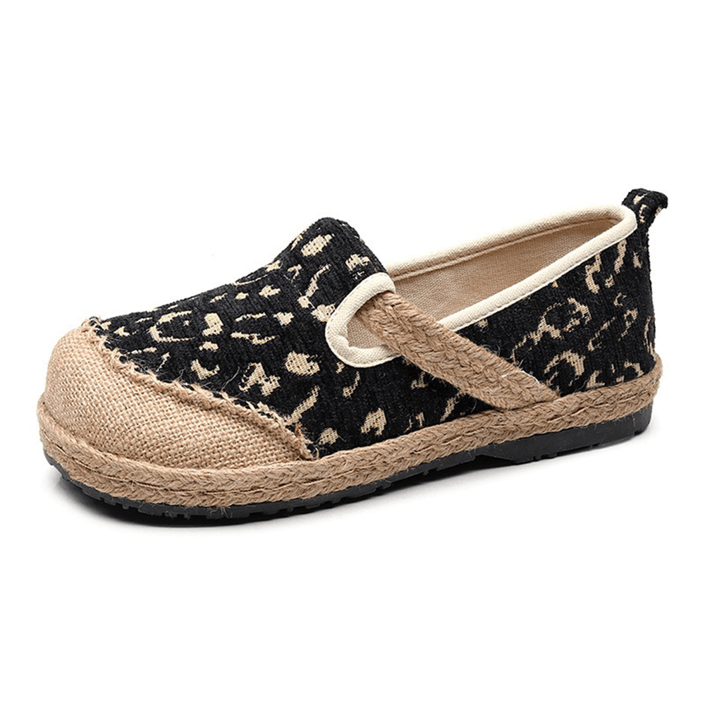 Women Linen Handmade Espadrille Comfy Wearable Casual Loafers - MRSLM