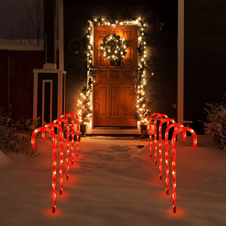 2020 Christmas Light Pathway Candy Cane Walkway Light USB Powered Light for Street Lamp Outdoor Garden Yard Christmas'S Decor