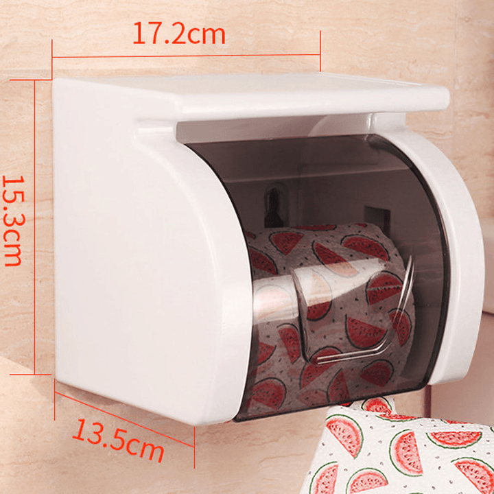 Honana Plastic Toilet Bathroom Tissue Paper Box Punch off Waterproof Paper Holders with Commodity Shelf - MRSLM