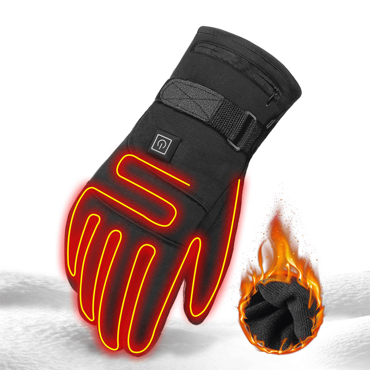 Electric Heated Gloves Waterproof Heating Hand Warmer Touch Screen Battery Powered Motorbike Racing Riding Gloves