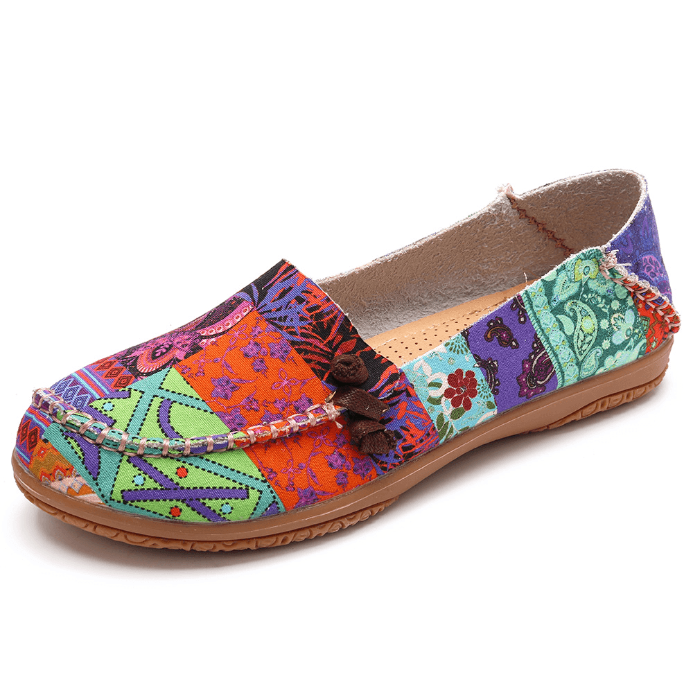 Women Colorful Pattern Exclusively Sold Slip Resistant Flats - MRSLM