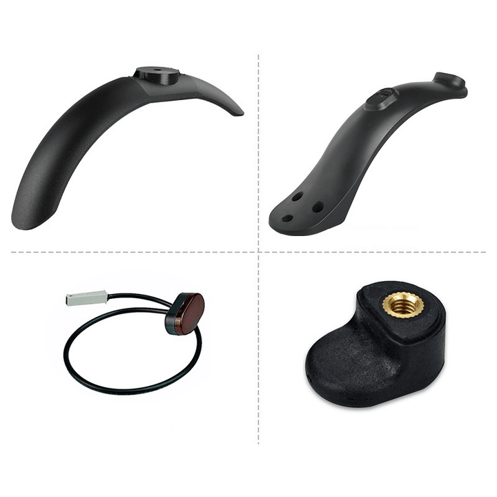 BIKIGHT Scooter Wheel Fender Set for M365/Pro Electric Scooter Front Rear Fender Rear Fender Fastener Tail Light