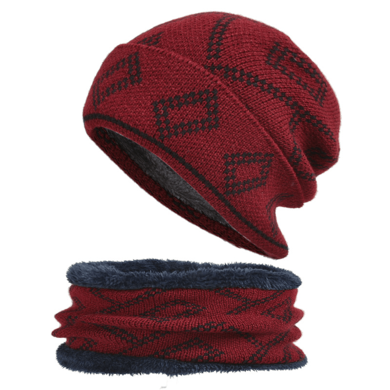 Hedging Hat with Thick Square Pattern to Keep Warm