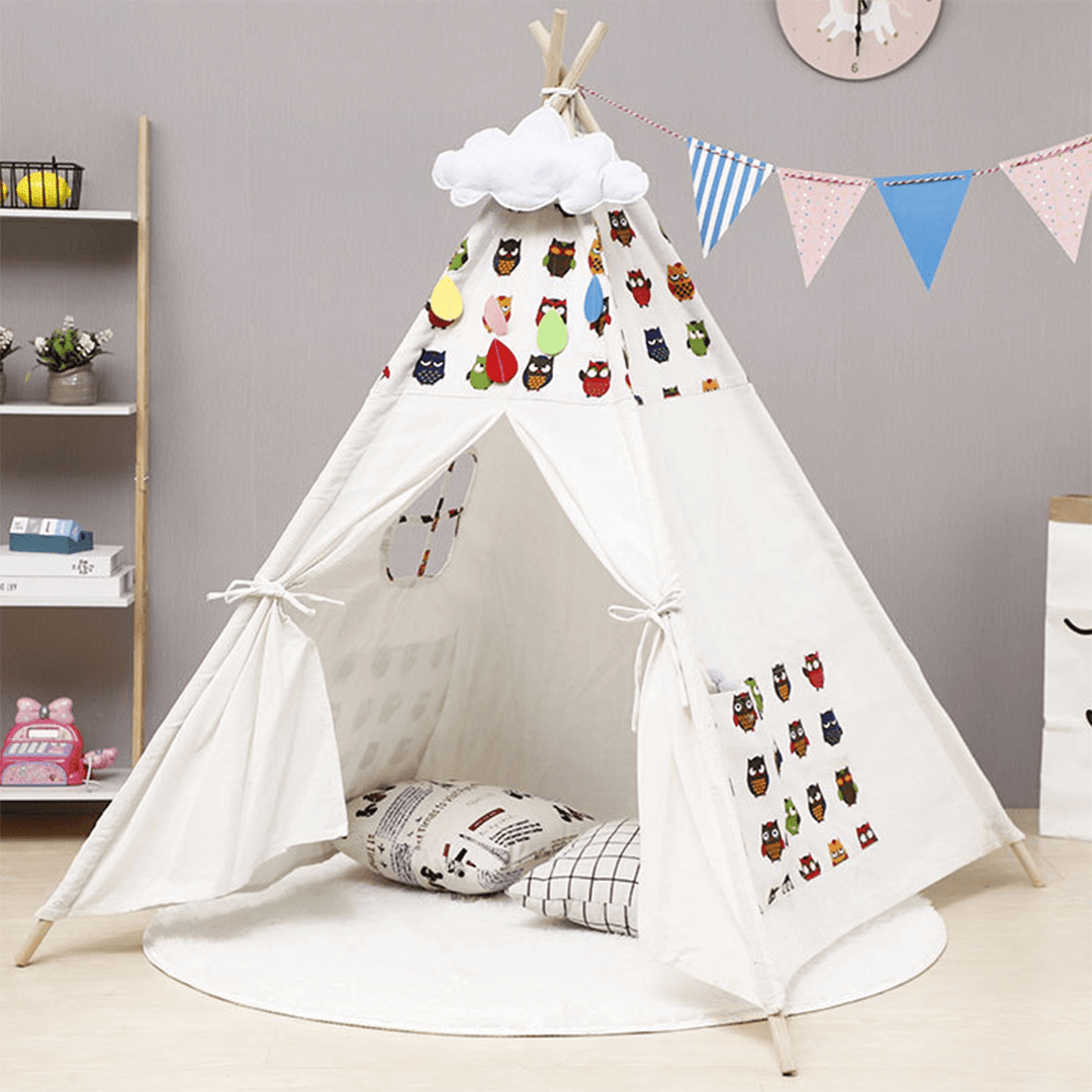 1.35/1.6M Kids Teepee Tent Children Playhouse Folding Portable Game Room Indoor Outdoor for Boys Girls Gift