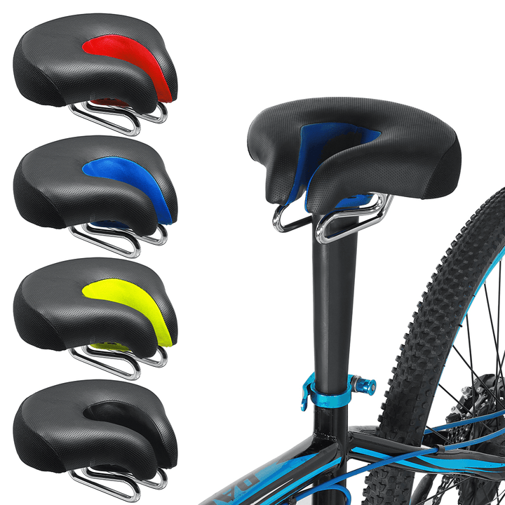 BIKIGHT Widen Bicycle Noseless Saddle Bike Bicycle Cycling Noseless Saddles Wide Large Soft PVC PU Pad Seat