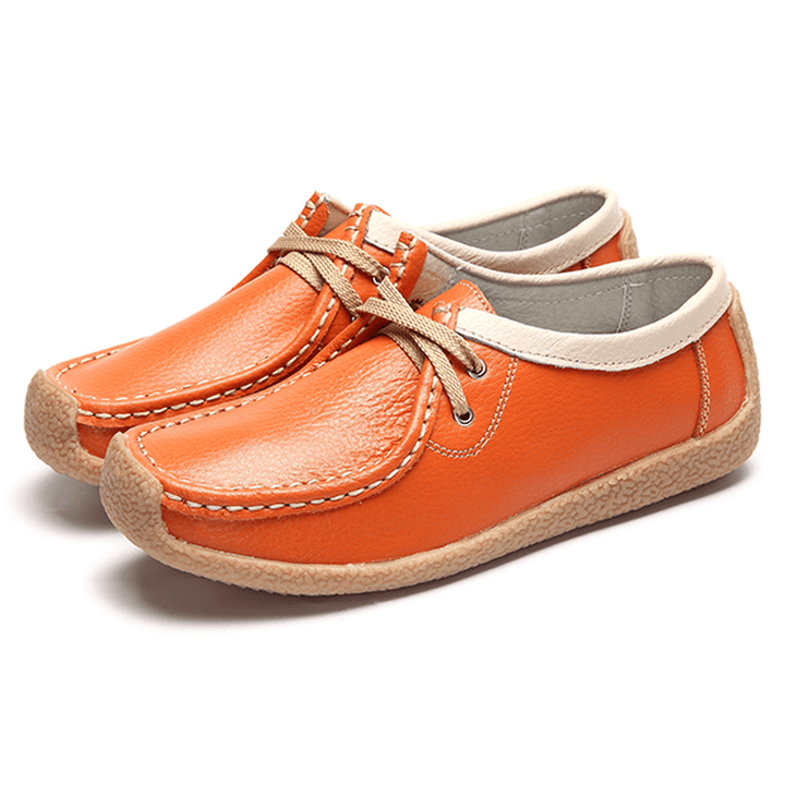 Breathable Walking Leather Flat Shoe