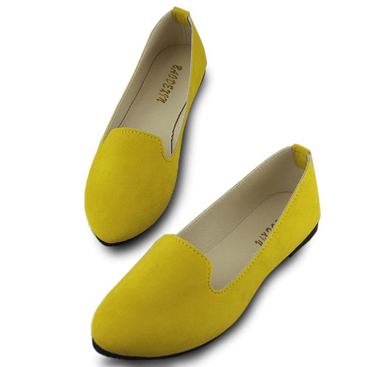 US Size 5-11 Women Flats Comfortable Casual Slip on Pointed Toe Suede Flat Loafers Shoes