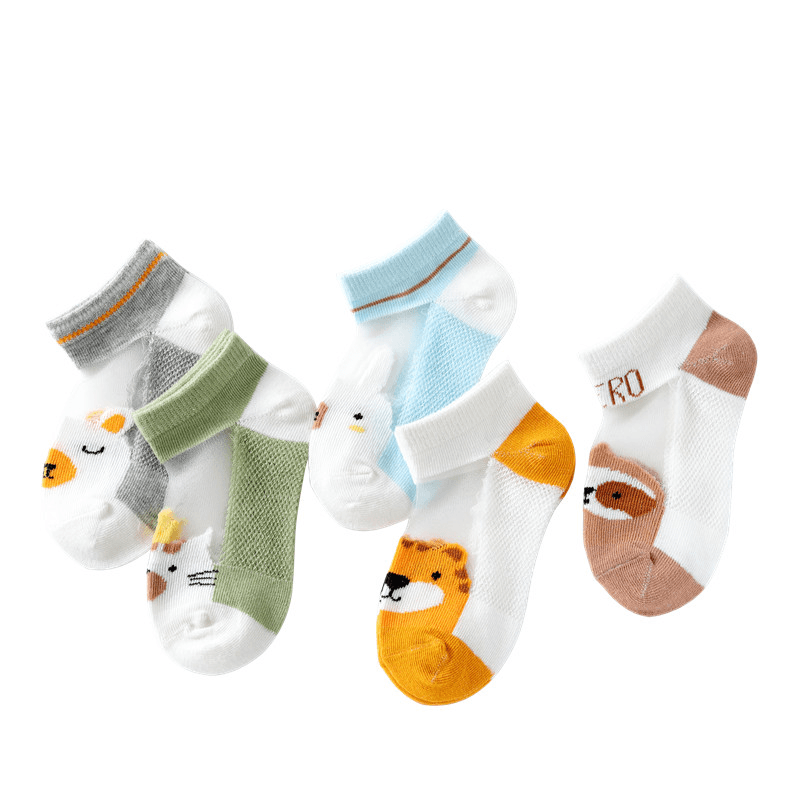 5 Pairs of Children Socks-Cute Animals