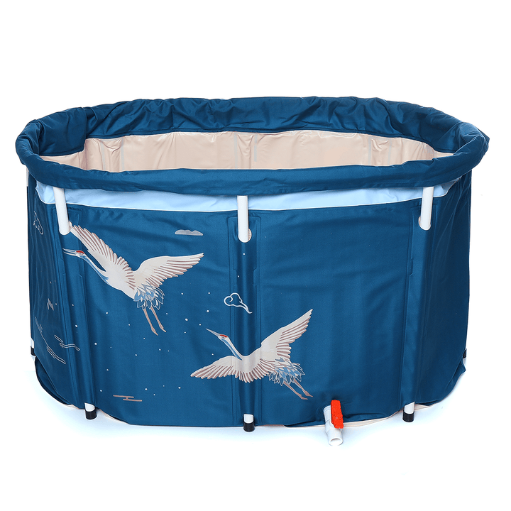 Bathtub Water Tub Folding Indoor Outdoor Portable Adult Spa Bath Bucket Blue