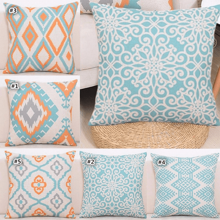 45X45Cm Square Linen Pillow Cases Nordico Geometric Pattern Chair Cushion Home Office Decor