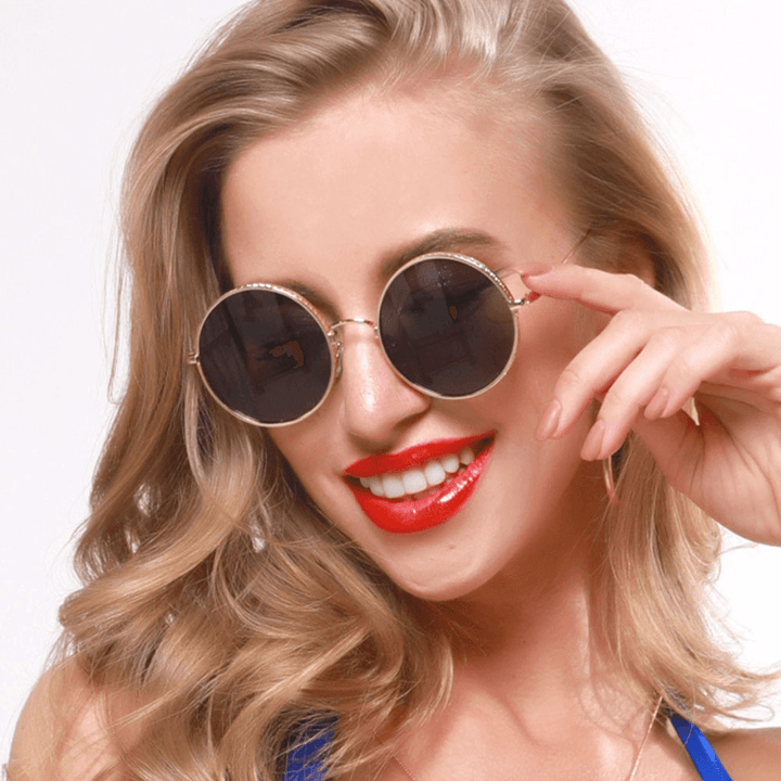 Unisex Retro Metal round Shape Fashion UV Protection Sunglasses