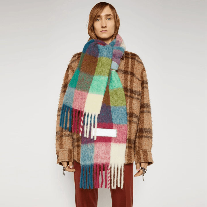 Scarf Women Color Thick Plaid Rough Flow