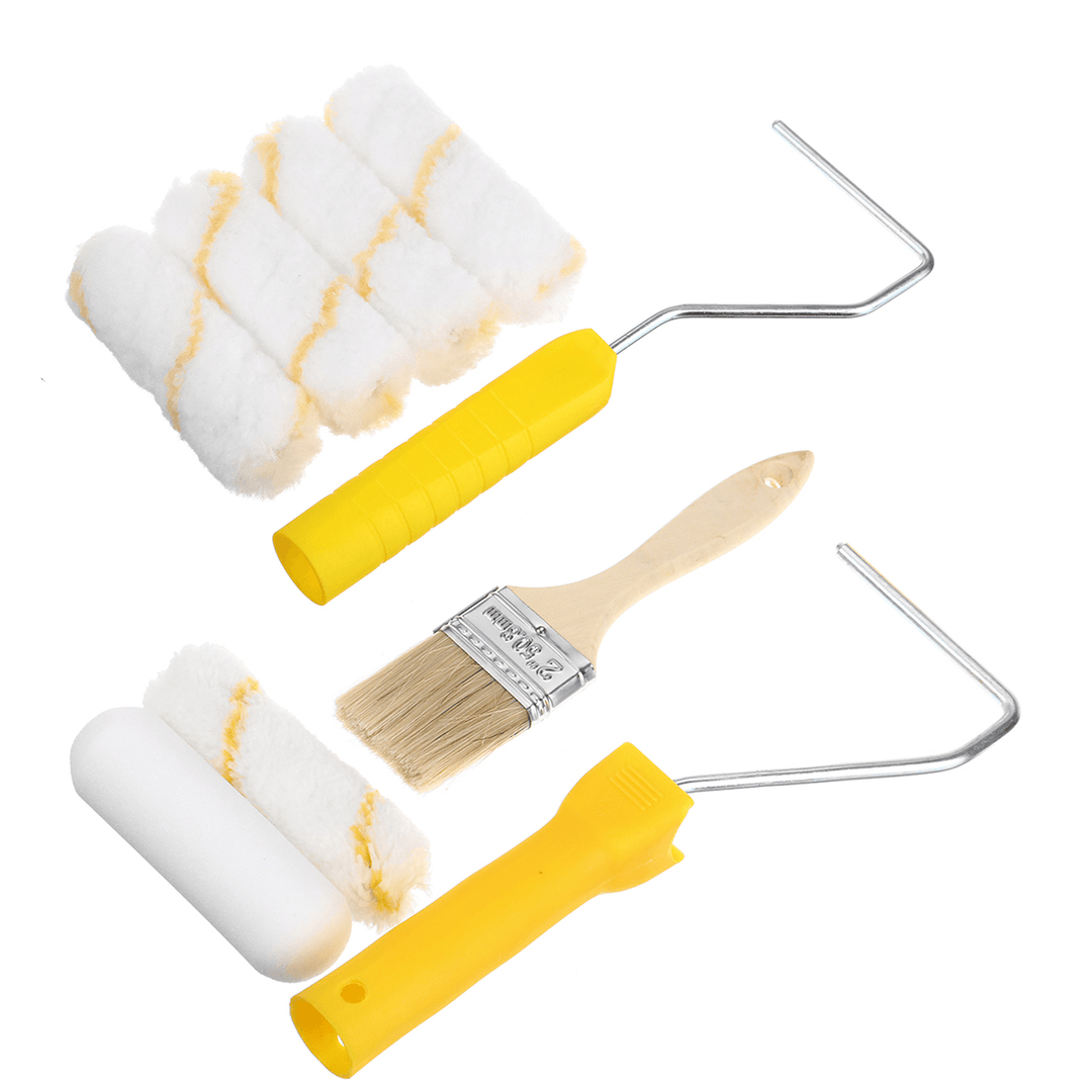 5/6Pcs Paint Runner Pro Roller Brush Set Room Decorating Handle Tools Kits 4Inch