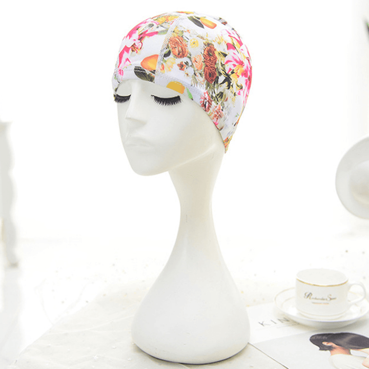 Women Cotton High Elasticity Swimming Cap Turban Hat